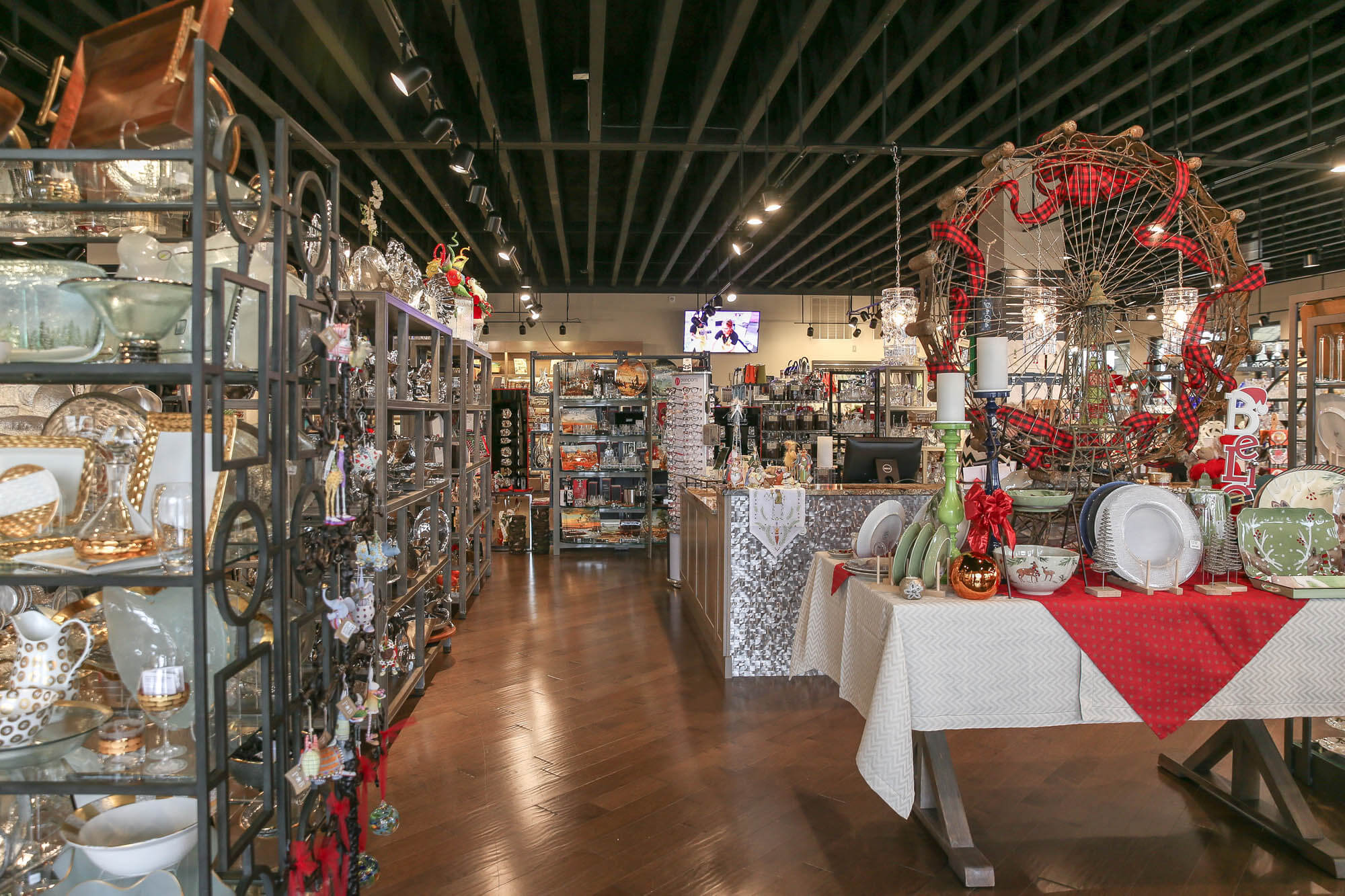 Interior shot - Decorated for Christmas, showcaseing a wide variety of products