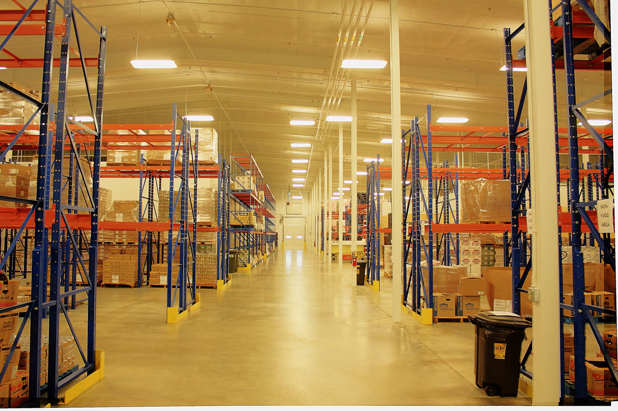 Interior shot of warehouse area